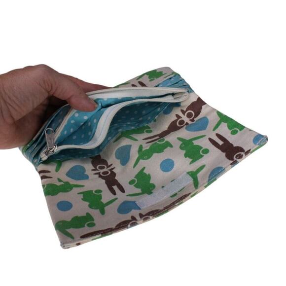 Bungalow 360 Canvas Wallet Bunny Rabbits Hearts Envelope Style - Picture 3 of 4